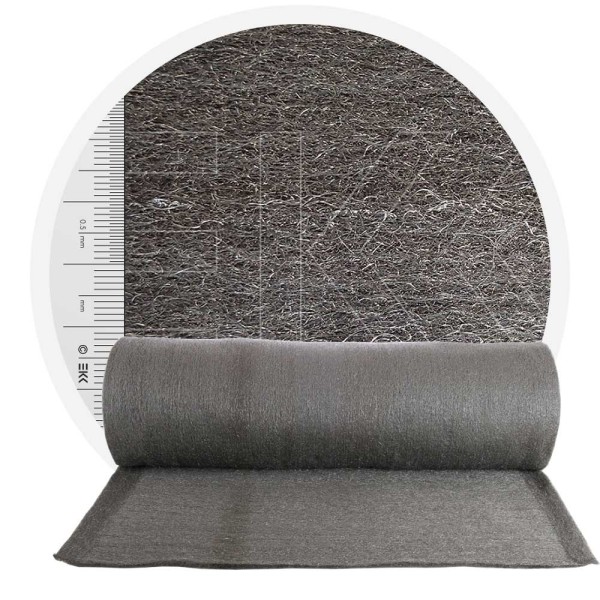 Lana de acero inoxidable 434 - 1000 mm, 30 μm, ± 1200 gr/m2 - 25 metros