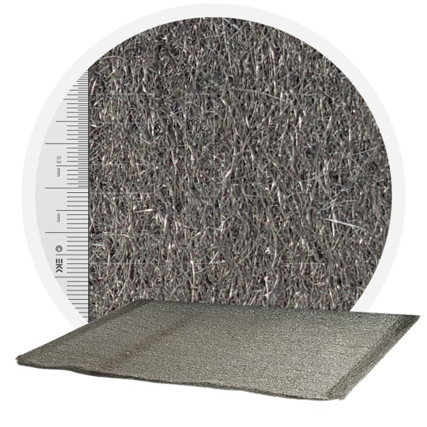 Lana de acero inoxidable 434 - 1000 mm, 70 μm, ± 1200 gr/m2 (por metro)